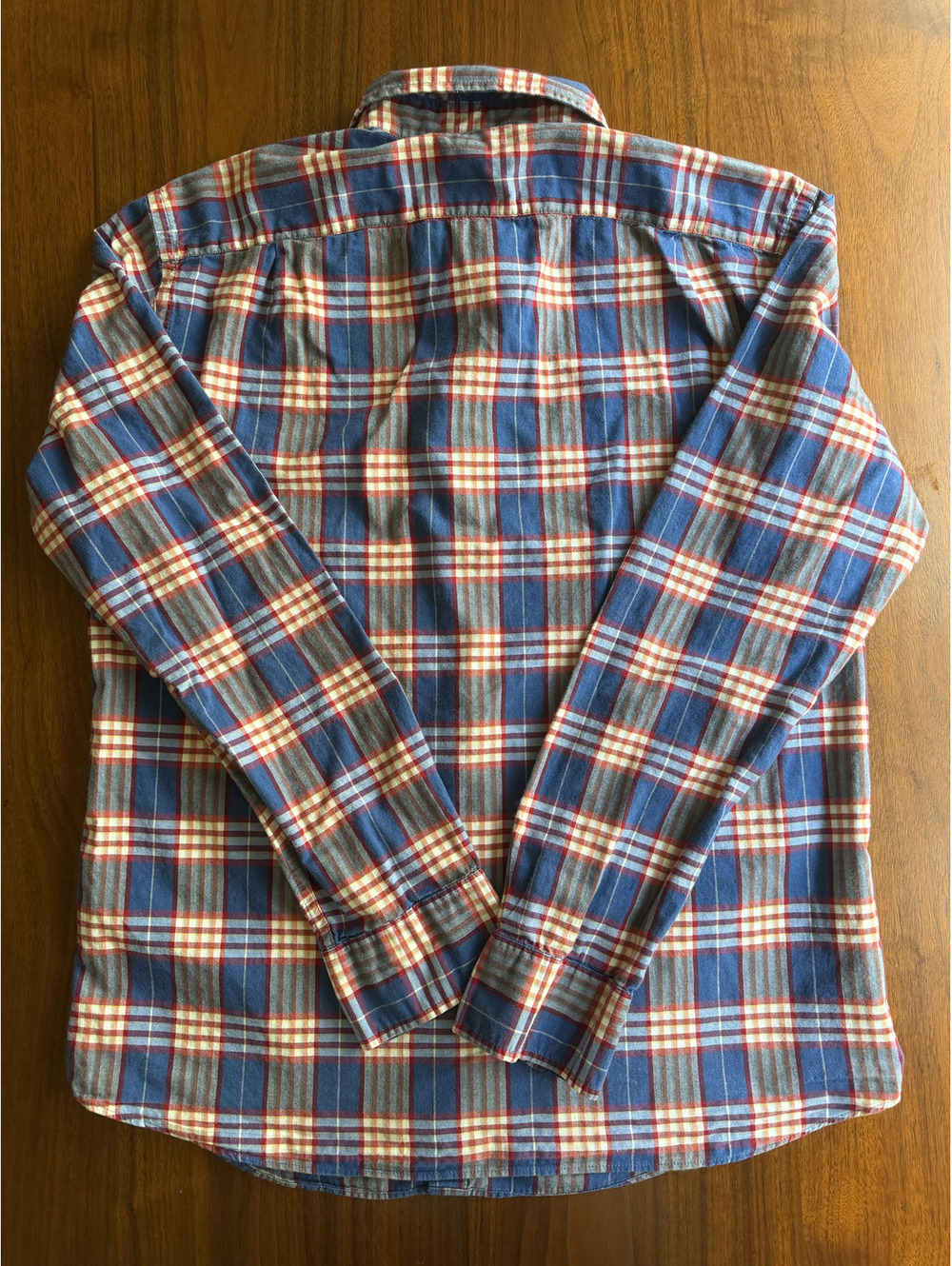 J.Crew Men's Slim Fit Summer Plaid Blue and Red Button-Down Shirt - Size M - Picture 4 of 5